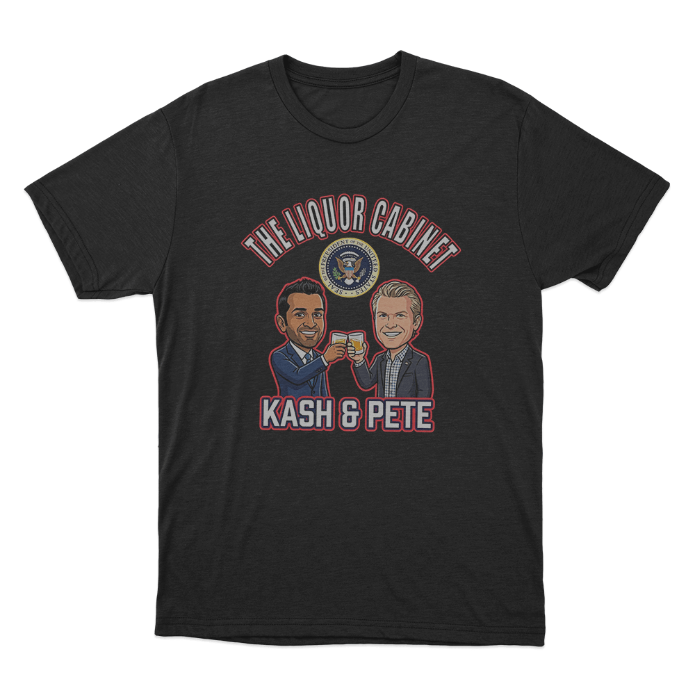 Kash Patel The Liquor Cabinet With Pete Unisex T Shirt Black Kash Patel The Liquor Cabinet With Pete Unisex T Shirt Black