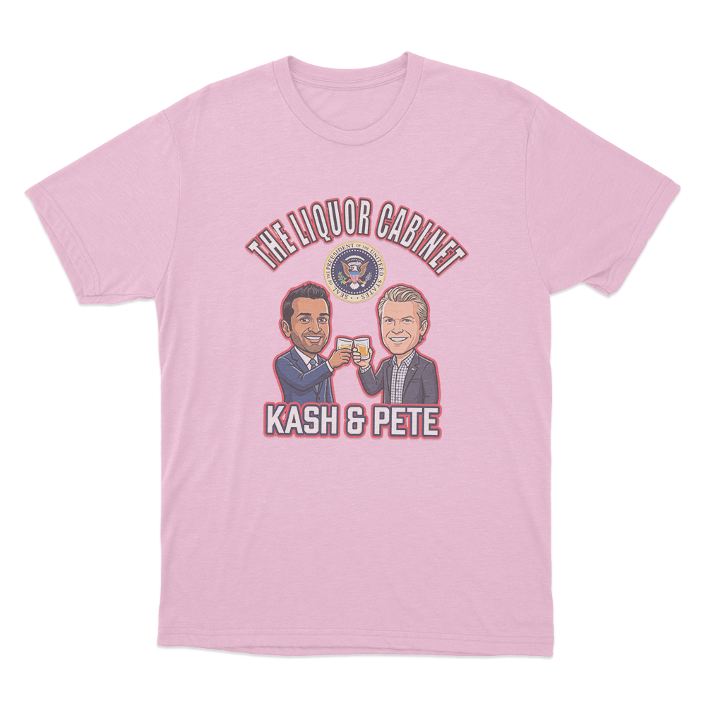 Kash Patel The Liquor Cabinet With Pete Unisex T Shirt Pink Kash Patel The Liquor Cabinet With Pete Unisex T Shirt Pink