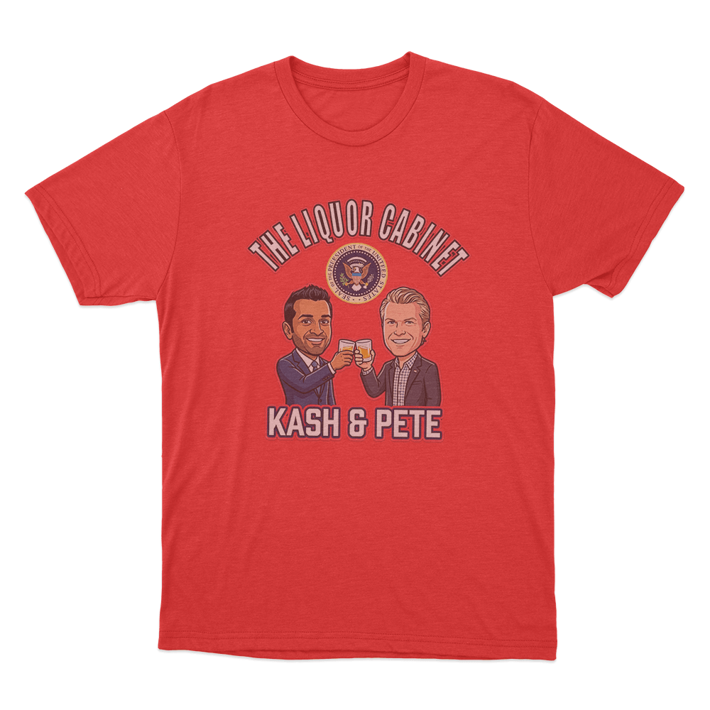 Kash Patel The Liquor Cabinet With Pete Unisex T Shirt Red Kash Patel The Liquor Cabinet With Pete Unisex T Shirt Red